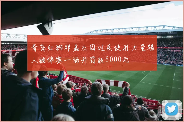 青岛红狮邓嘉杰因过度使用力量踢人被停赛一场并罚款5000元